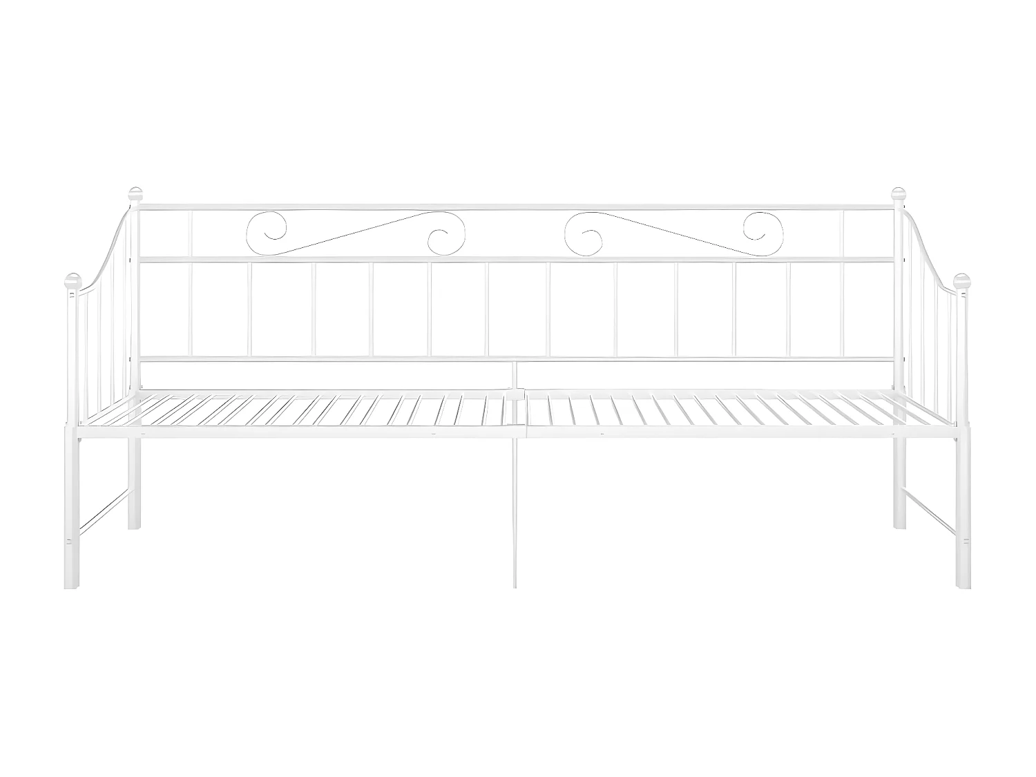 Estrutura sofá-cama de puxar 90x200 cm metal branco