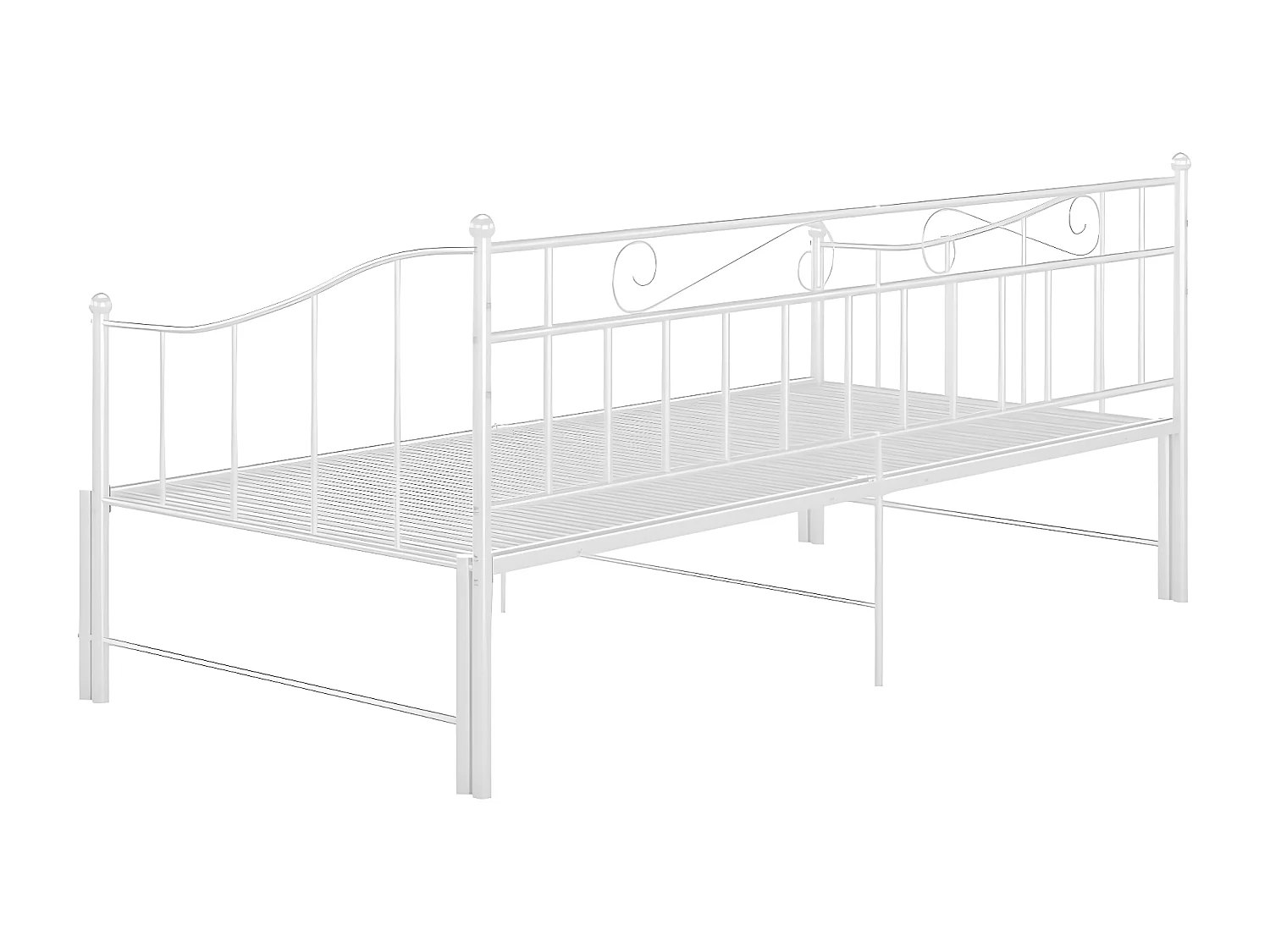 Estrutura sofá-cama de puxar 90x200 cm metal branco