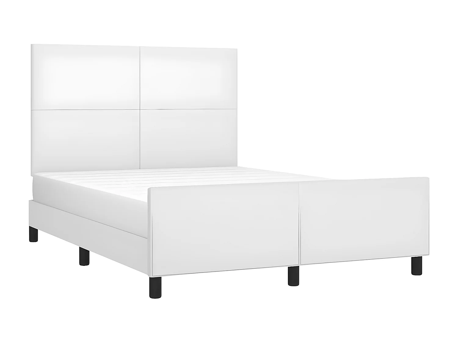 Cadre de lit avec tête de lit Blanc 140x190 cm Similicuir