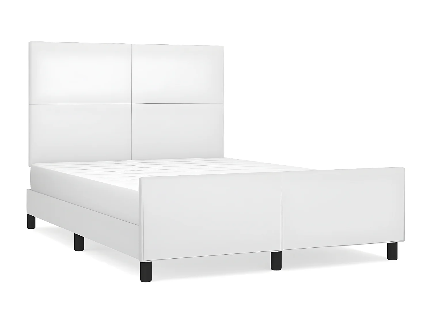 Cadre de lit avec tête de lit Blanc 140x190 cm Similicuir