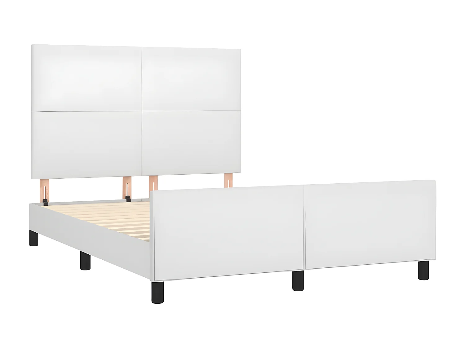 Cadre de lit avec tête de lit Blanc 140x190 cm Similicuir