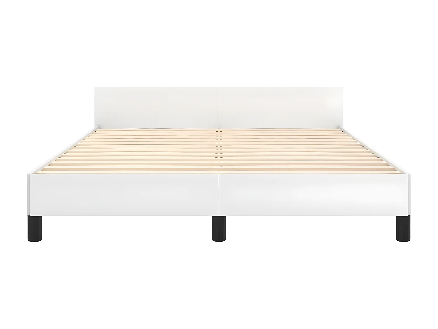 Cadre de lit avec tête de lit Blanc 140x190 cm Similicuir