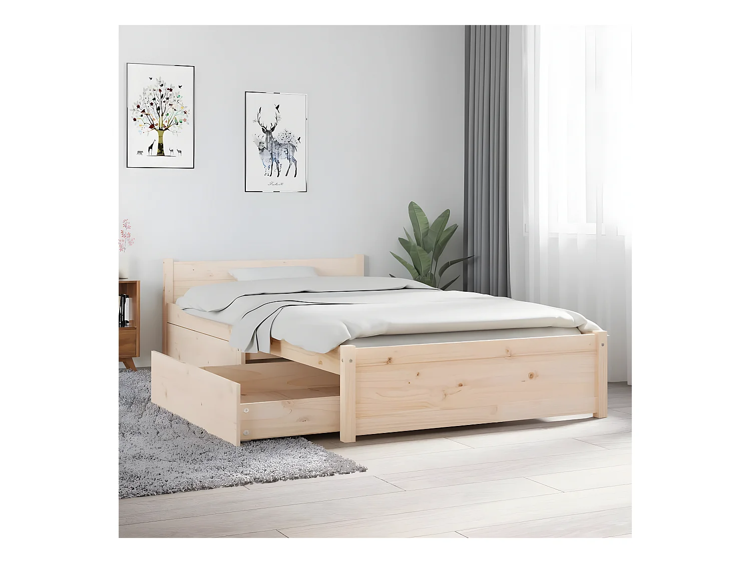 Estructura de cama con cajones 90x190 cm