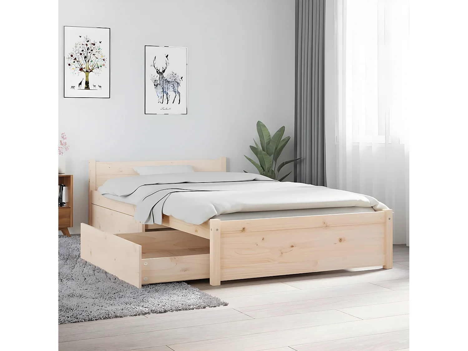 Estructura de cama con cajones 90x190 cm