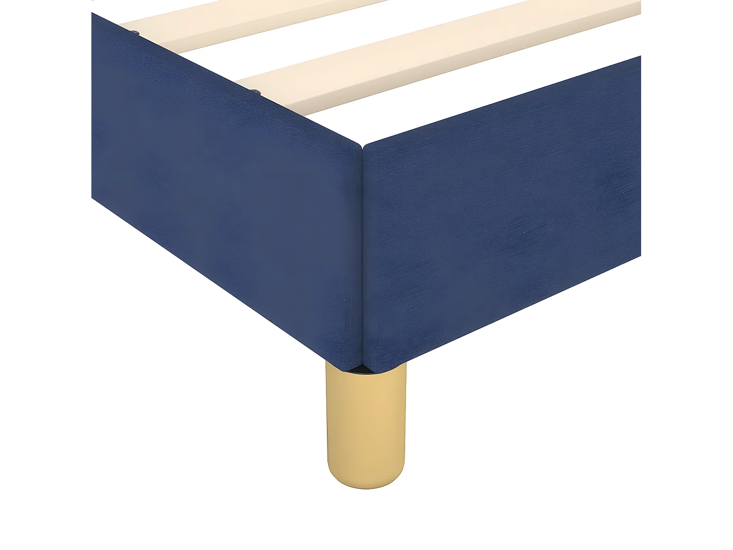 Estructura de cama con cabecero de tela azul 200x200 cm