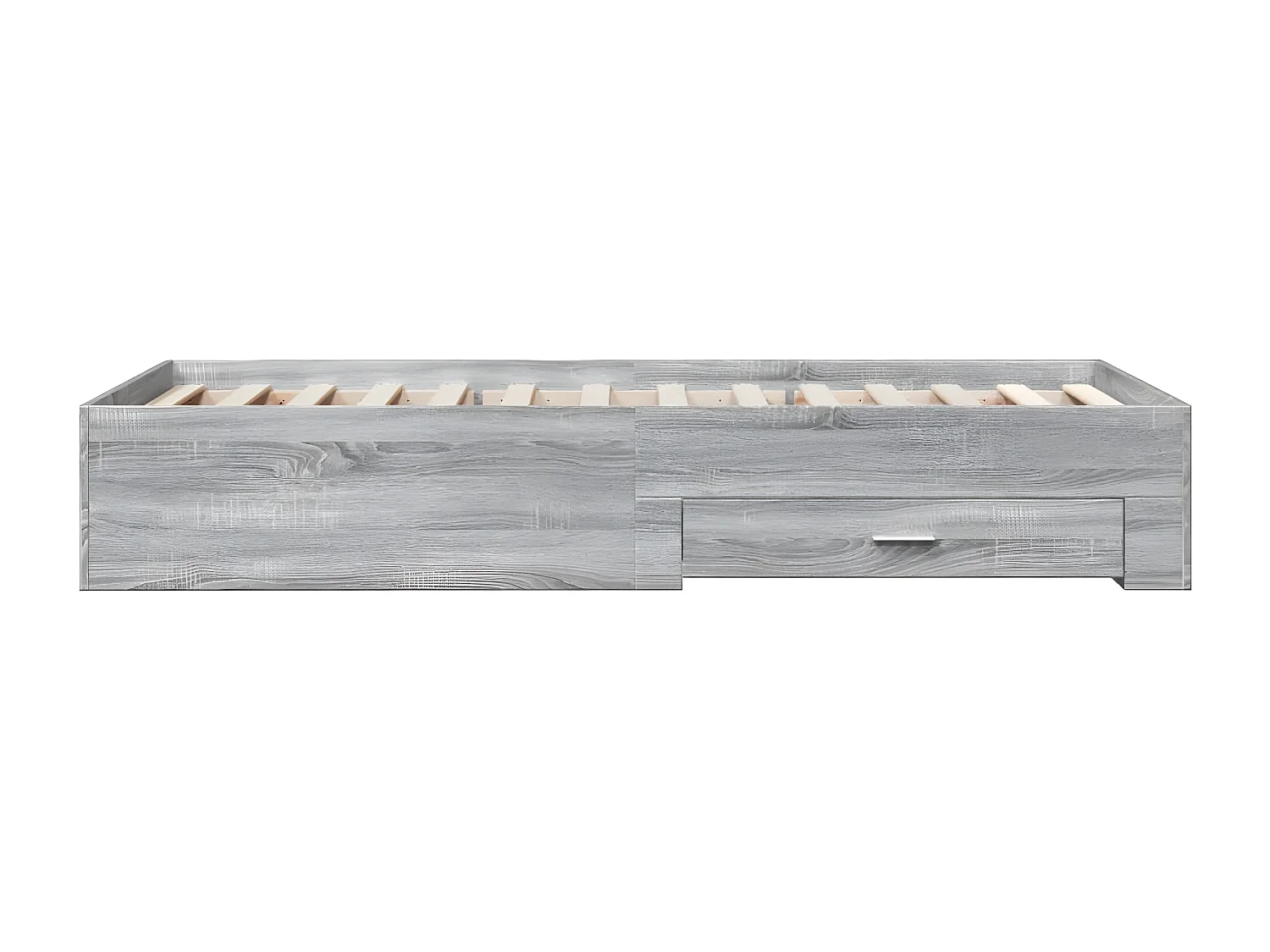 Cadre de lit et tiroirs sonoma gris 75x190cm bois d'ingénierie