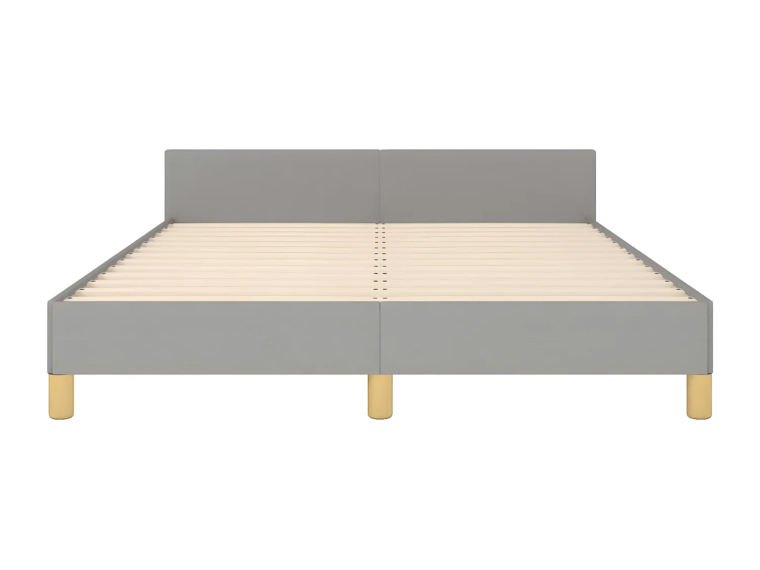 Estrutura de cama com cabeceira 140x200 cm tecido cinza-claro
