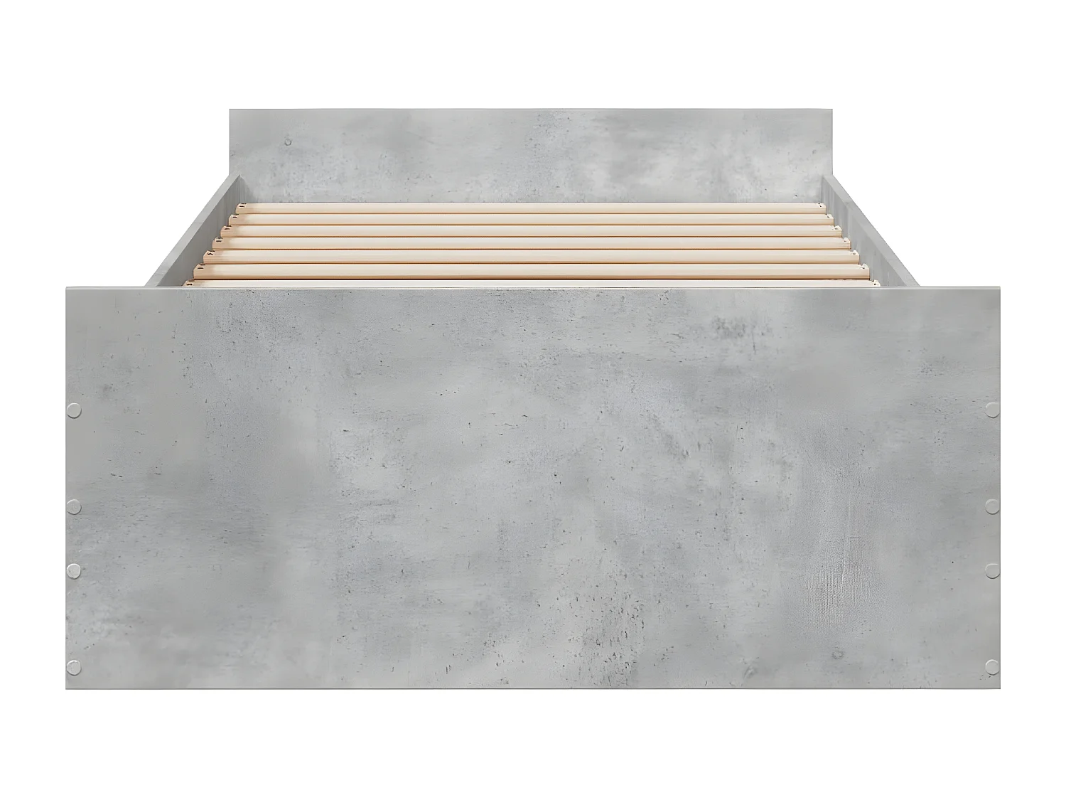 Cadre de lit et tiroirs gris béton 75x190 cm bois d'ingénierie