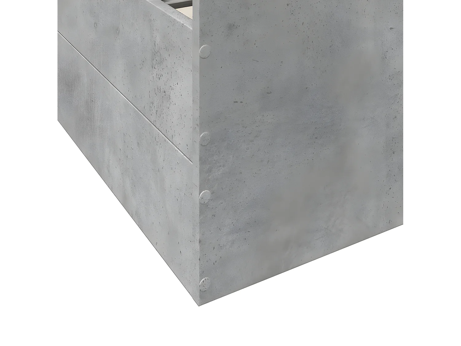 Cadre de lit et tiroirs gris béton 75x190 cm bois d'ingénierie