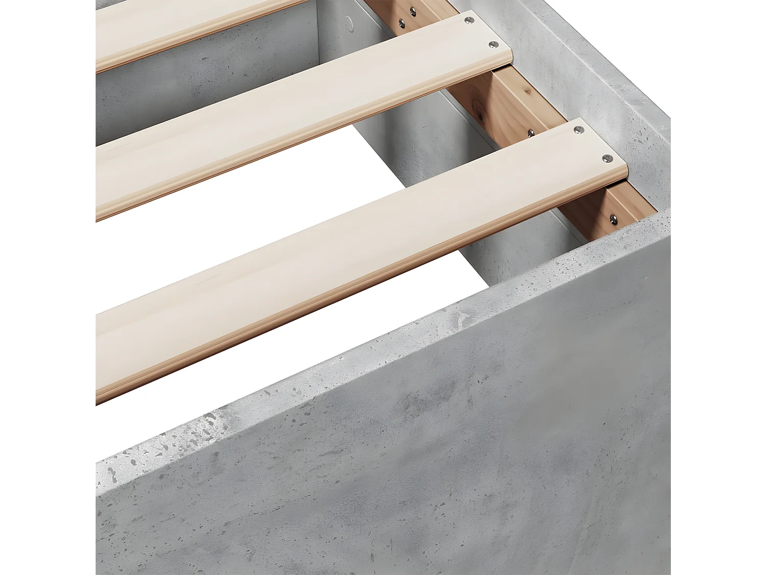 Cadre de lit et tiroirs gris béton 75x190 cm bois d'ingénierie