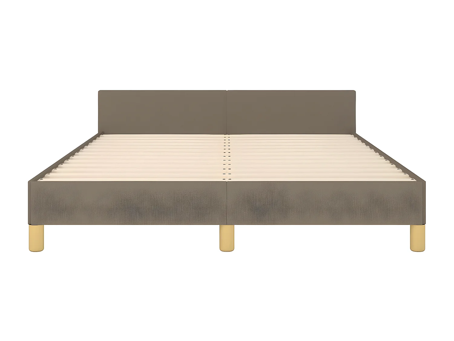 Estructura de cama con cabecero de tela gris taupe 140x200 cm