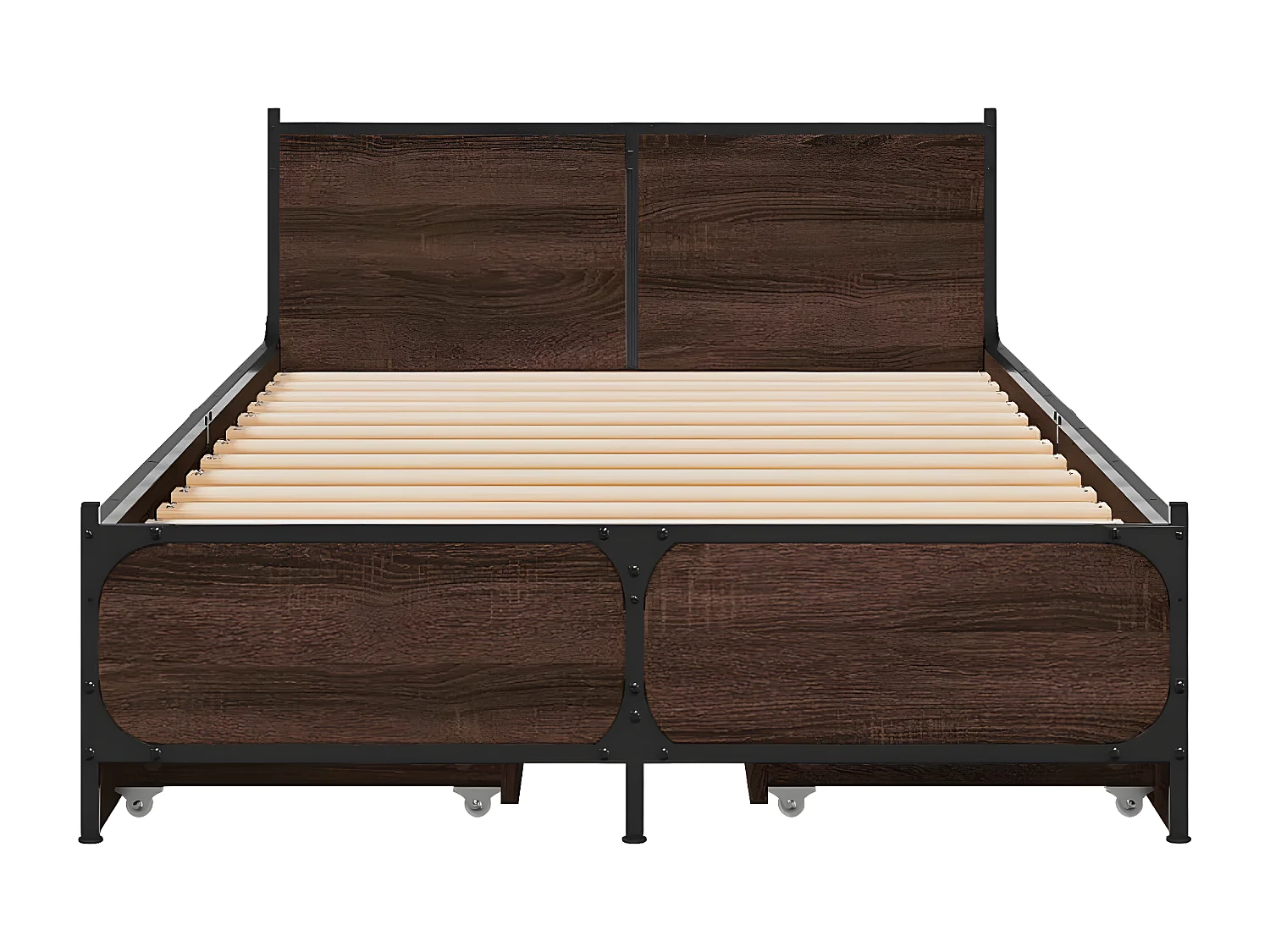 Estrutura cama c/ gavetas derivados madeira carvalho castanho