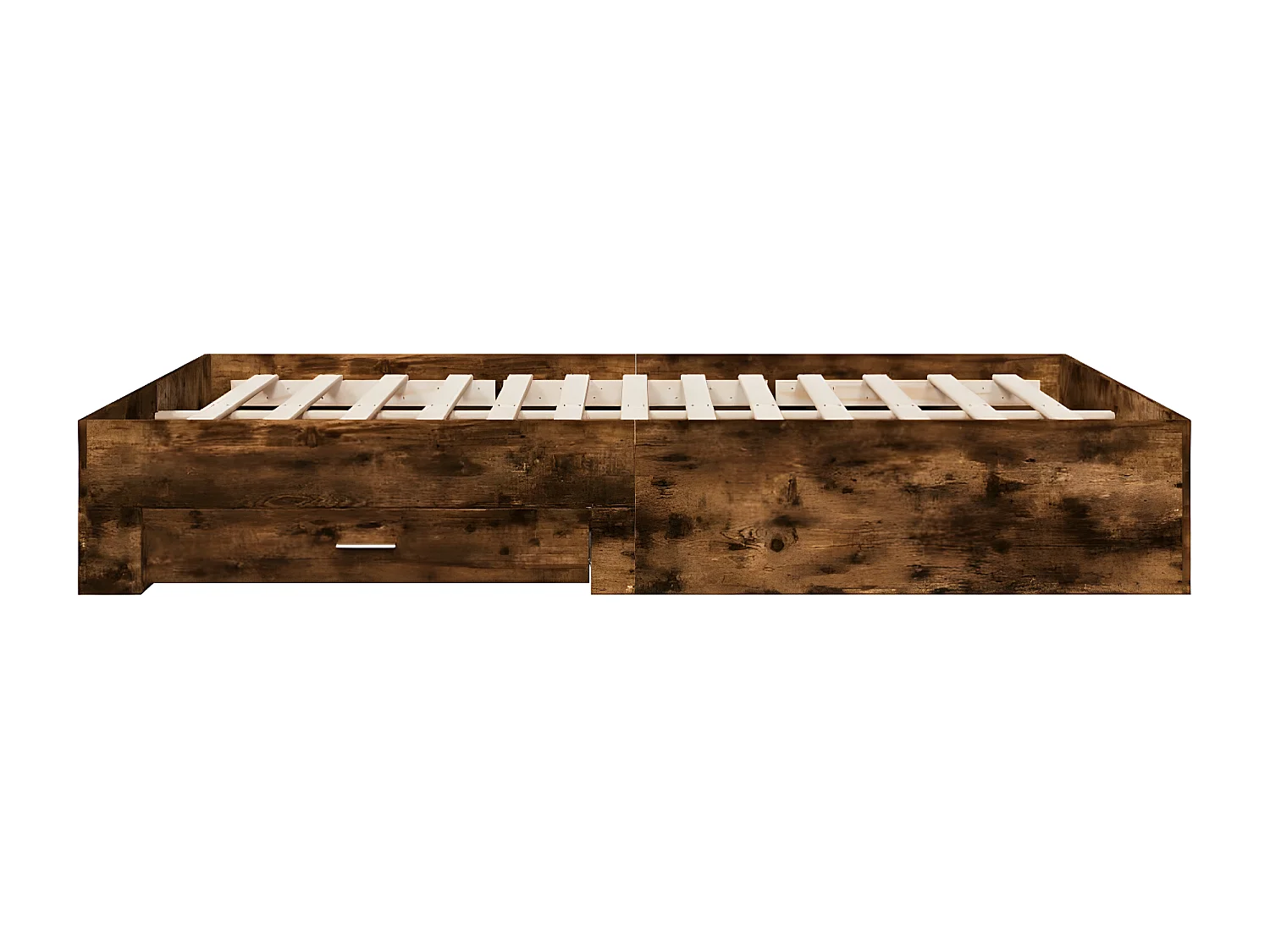 Cadre de lit à tiroirs chêne fumé 160x200 cm bois d'ingénierie