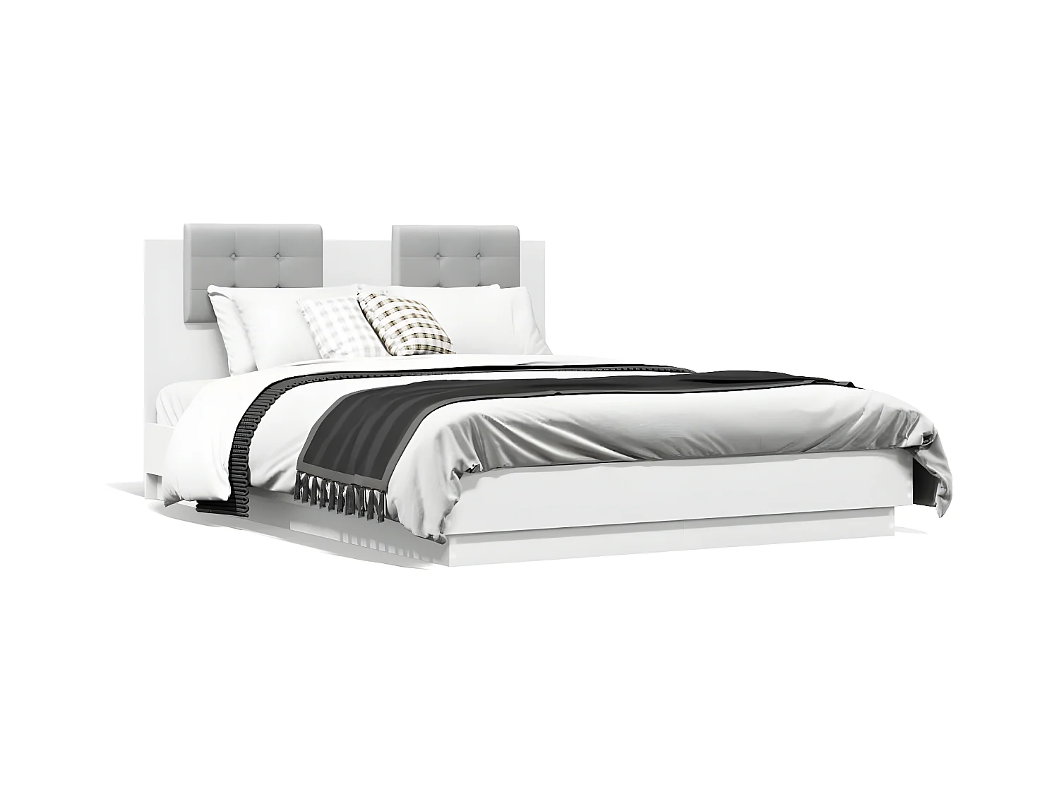 Estrutura cama c/ cabeceira 120x190 cm derivados madeira branco