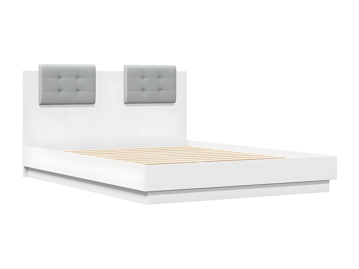 Estructura cama con cabecero madera ingeniería blanco 120x190cm