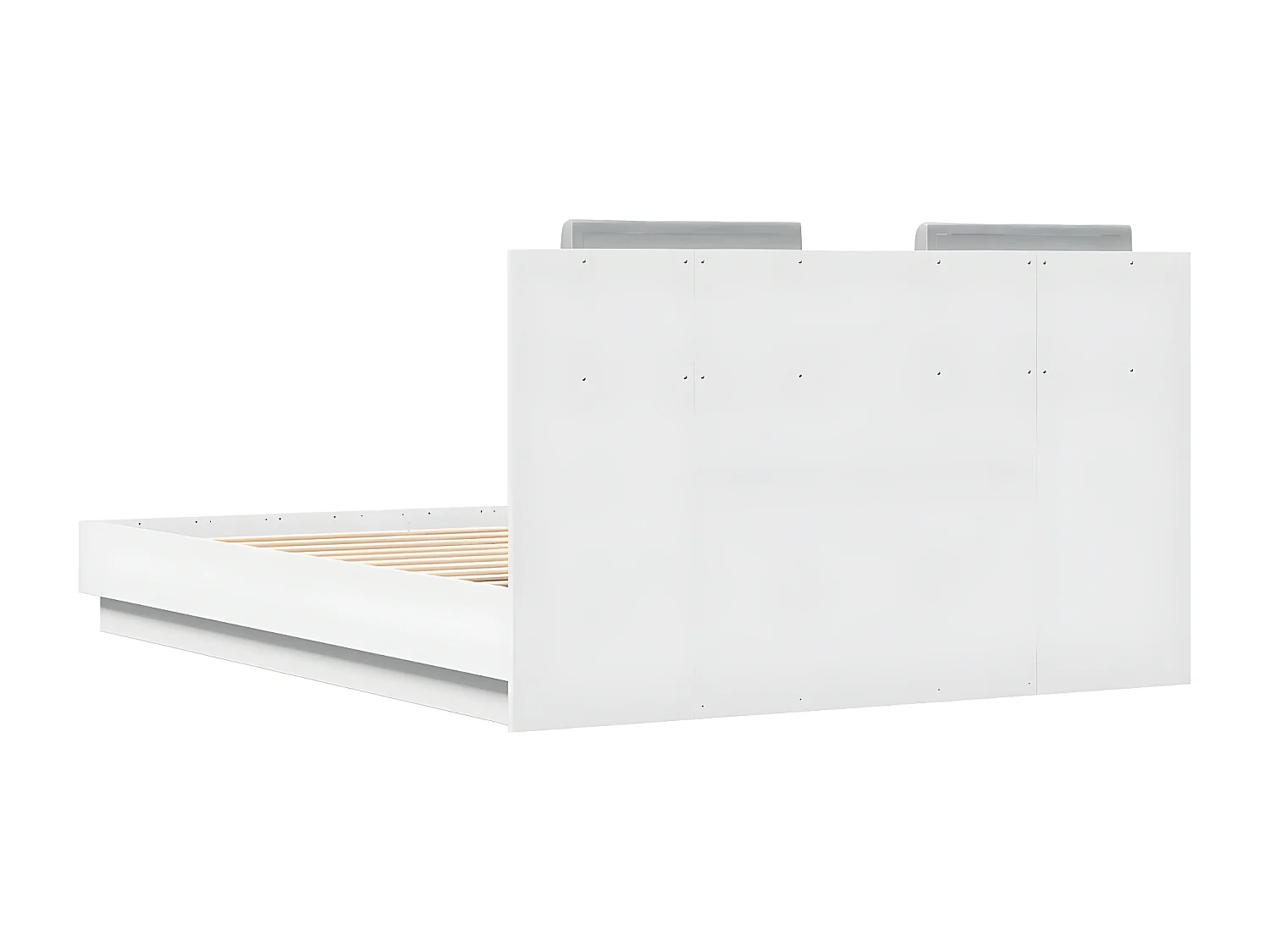 Estructura cama con cabecero madera ingeniería blanco 120x190cm