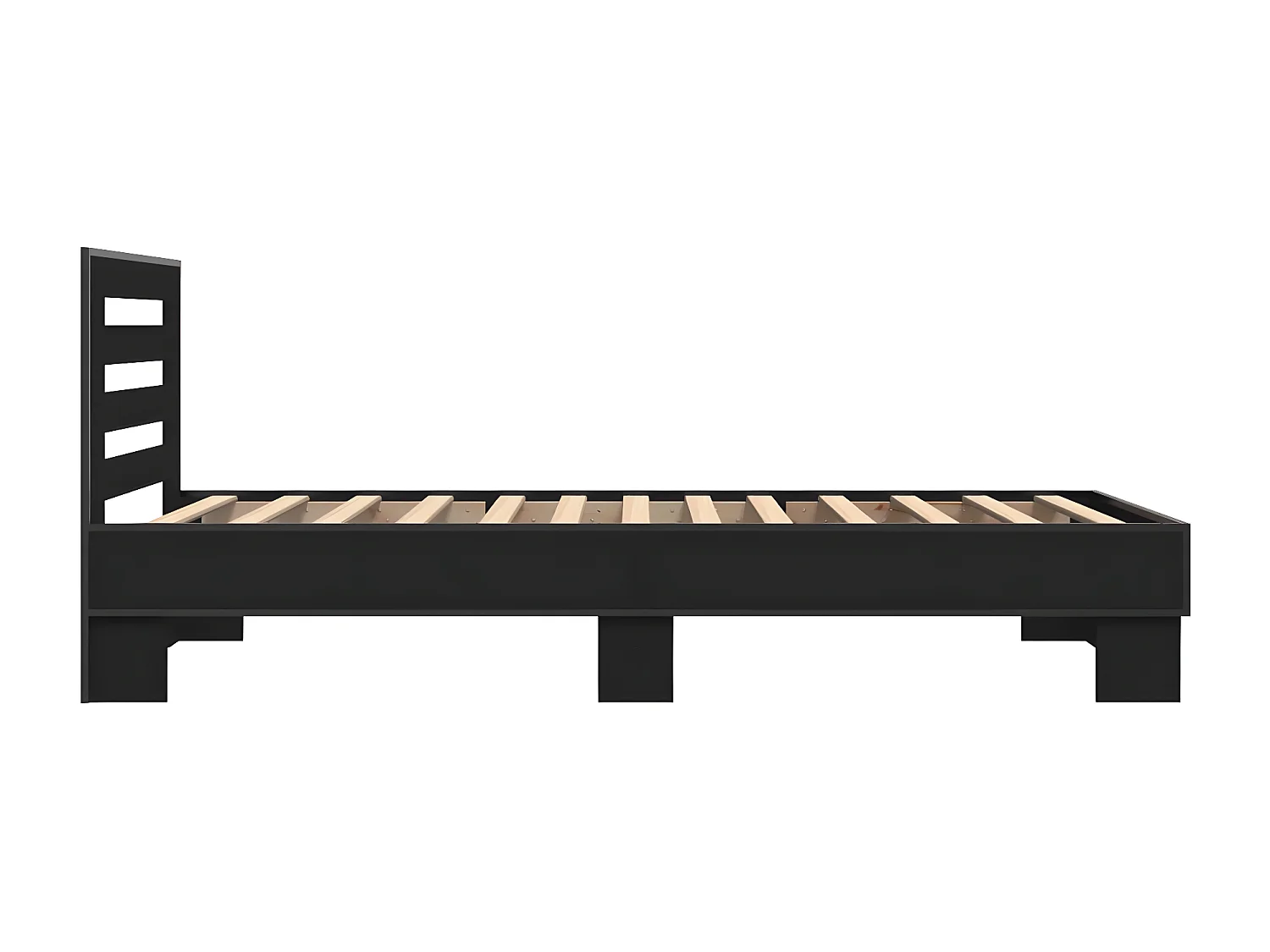 Estrutura de cama 100x200 cm derivados de madeira/metal preto