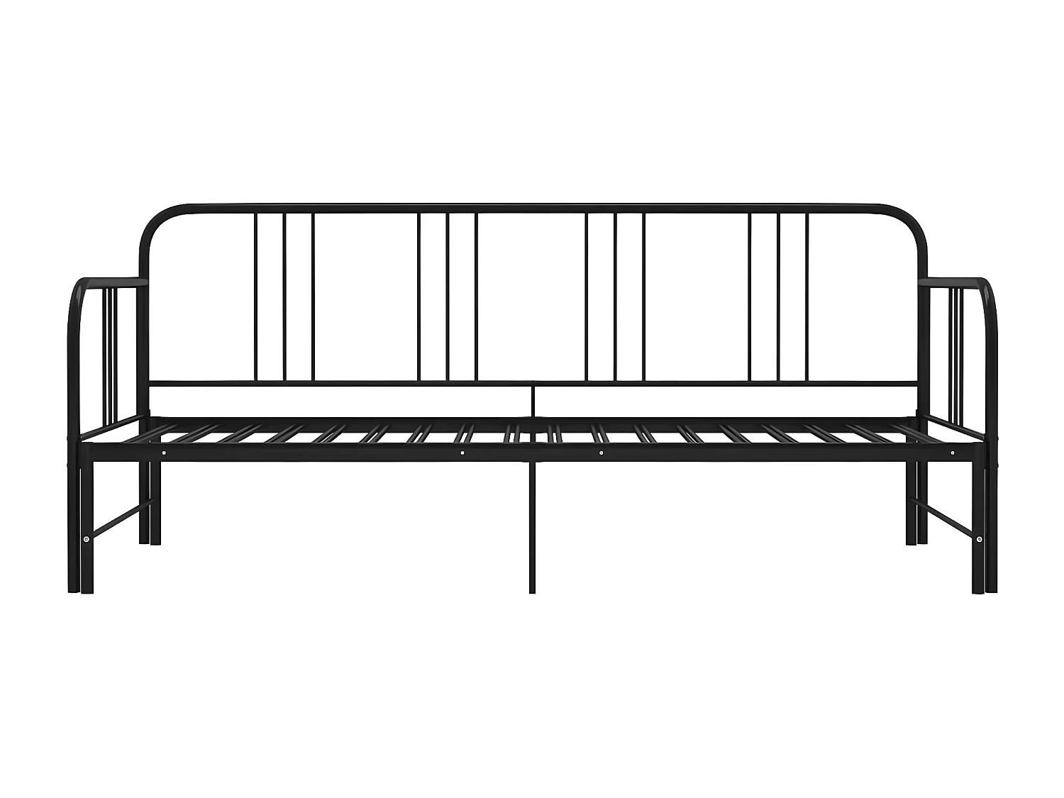 Estructura de sofá cama extraíble metal negro 90x200 cm