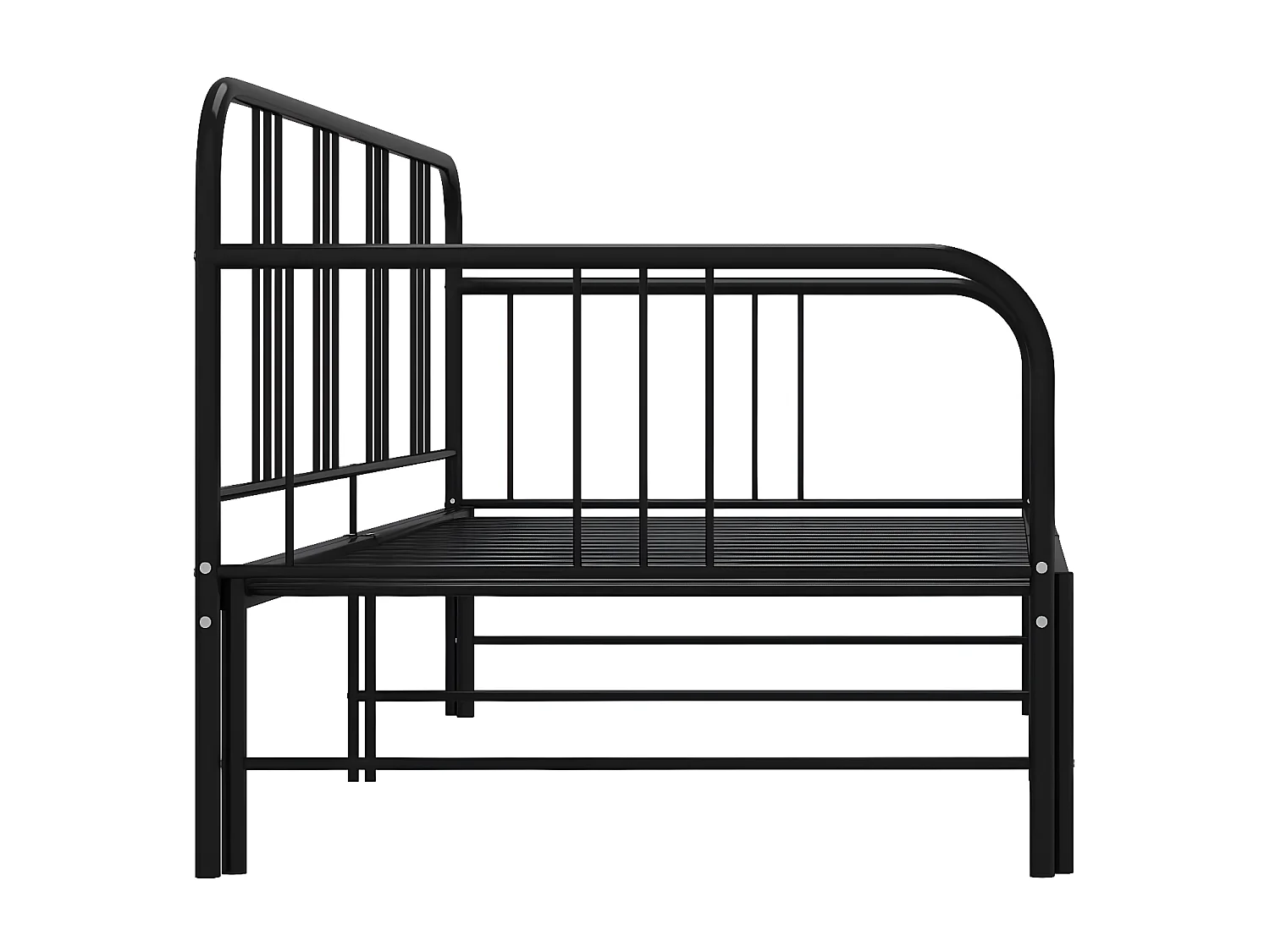 Estructura de sofá cama extraíble metal negro 90x200 cm