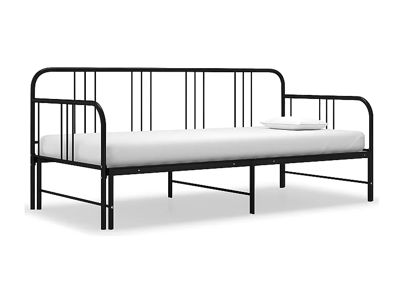 Estrutura sofá-cama de puxar 90x200 cm metal preto