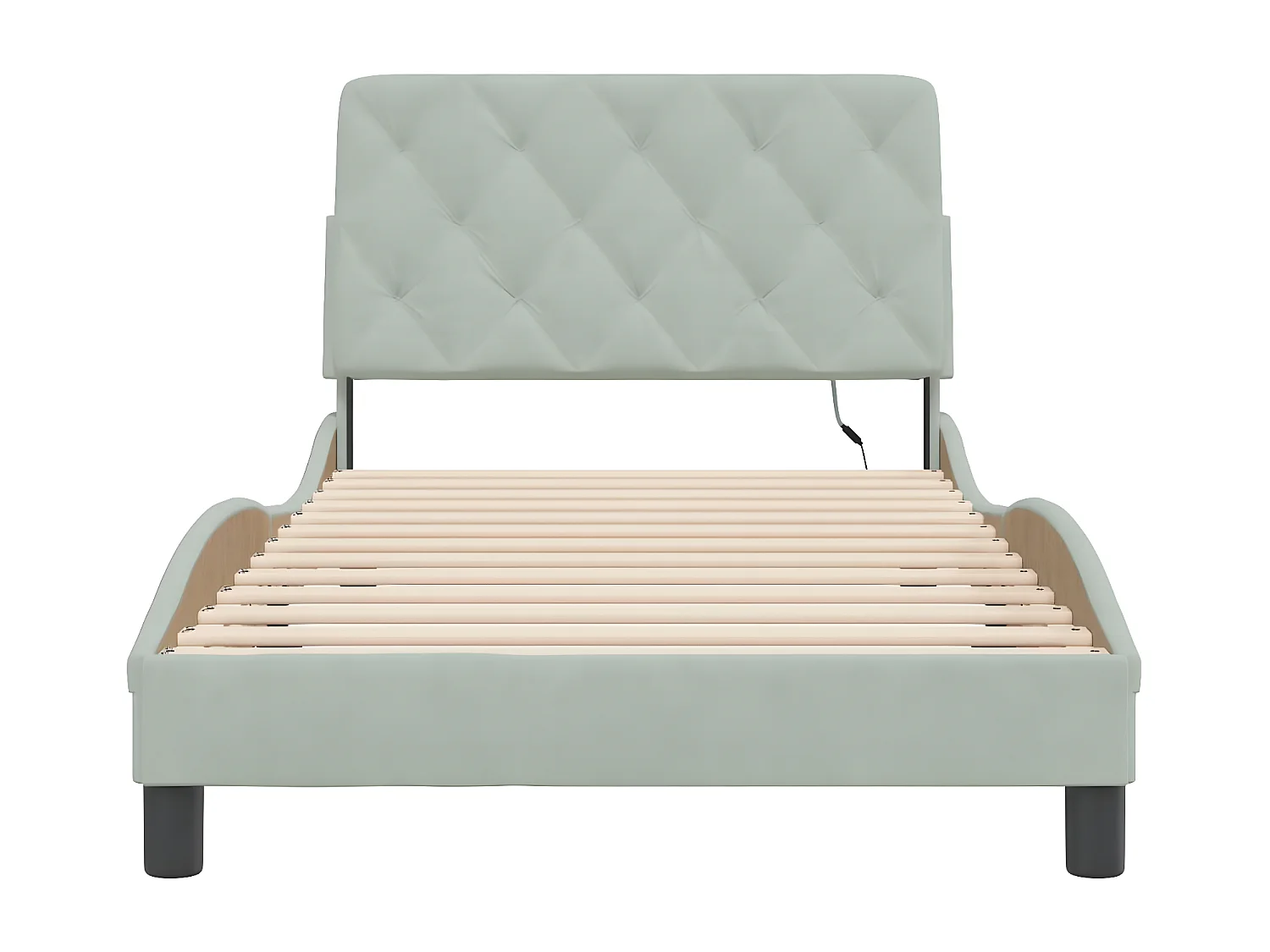 Cadre de lit avec lumières LED gris clair 100x200 cm velours