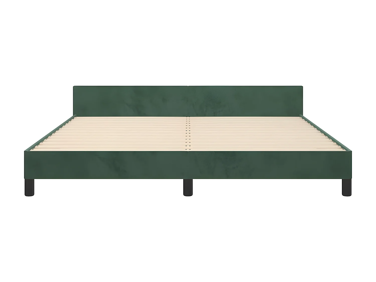 Estructura cama con cabecero terciopelo verde oscuro 180x200 cm