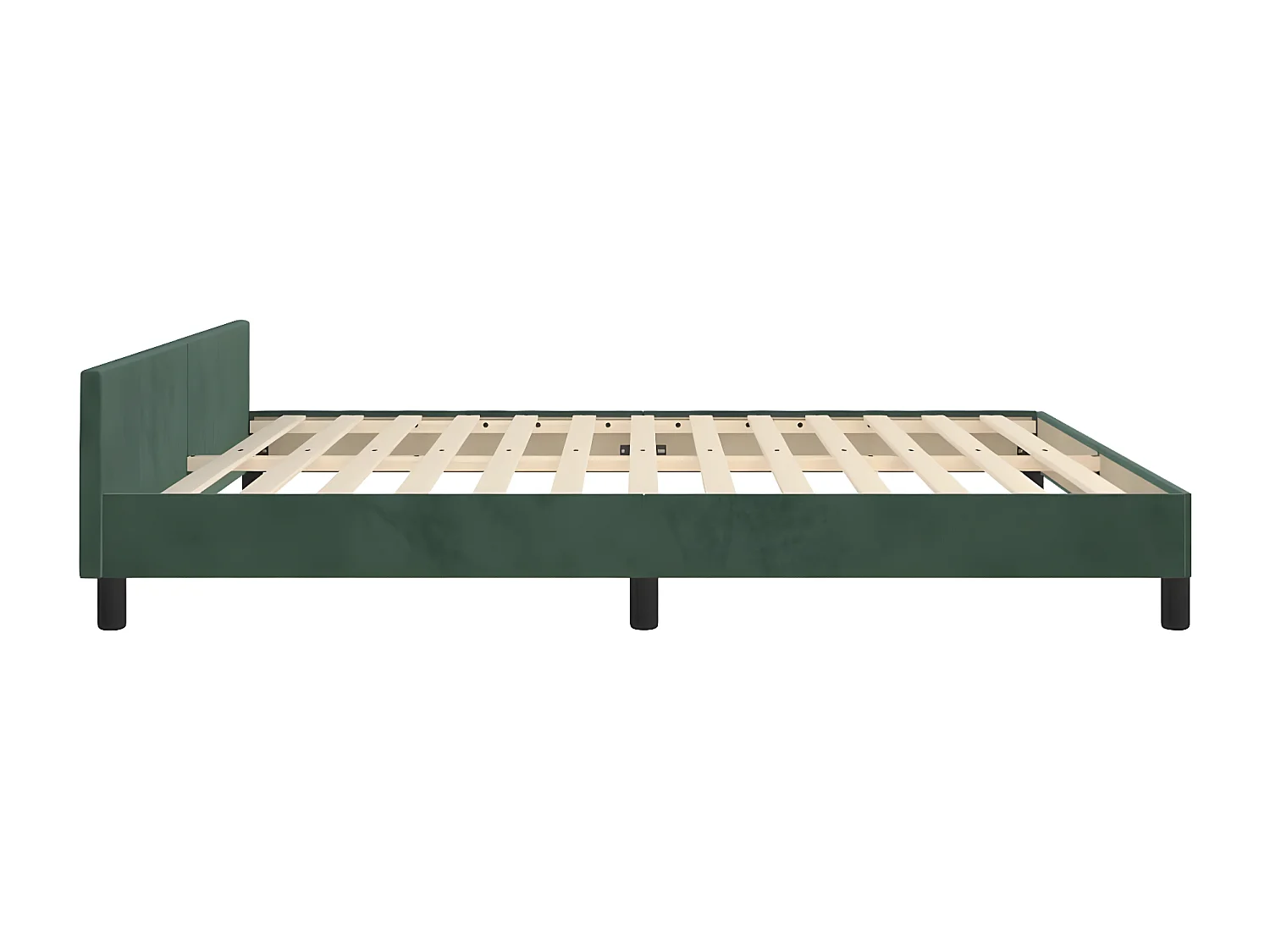 Estructura cama con cabecero terciopelo verde oscuro 180x200 cm