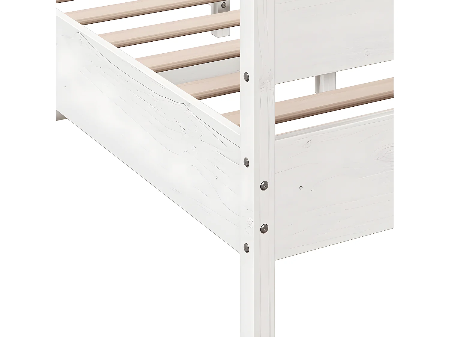 Cadre de lit et tête de lit blanc 140x190 cm bois de pin massif