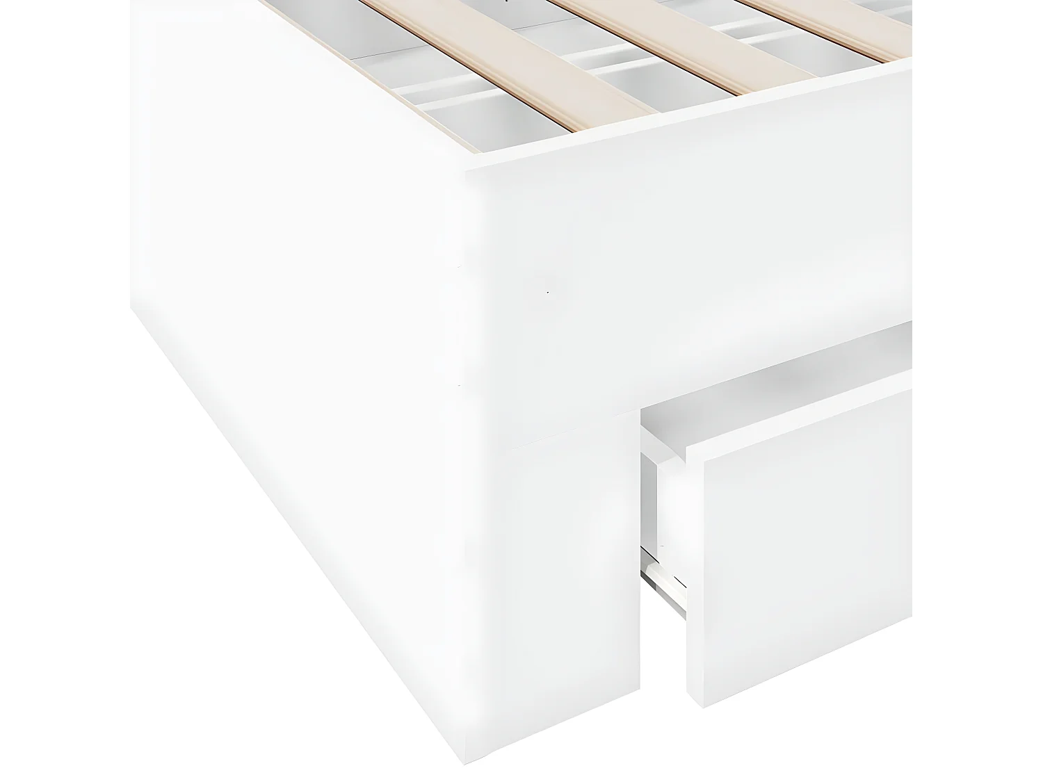 Cama con cajones madera de ingeniería blanco 135x190 cm