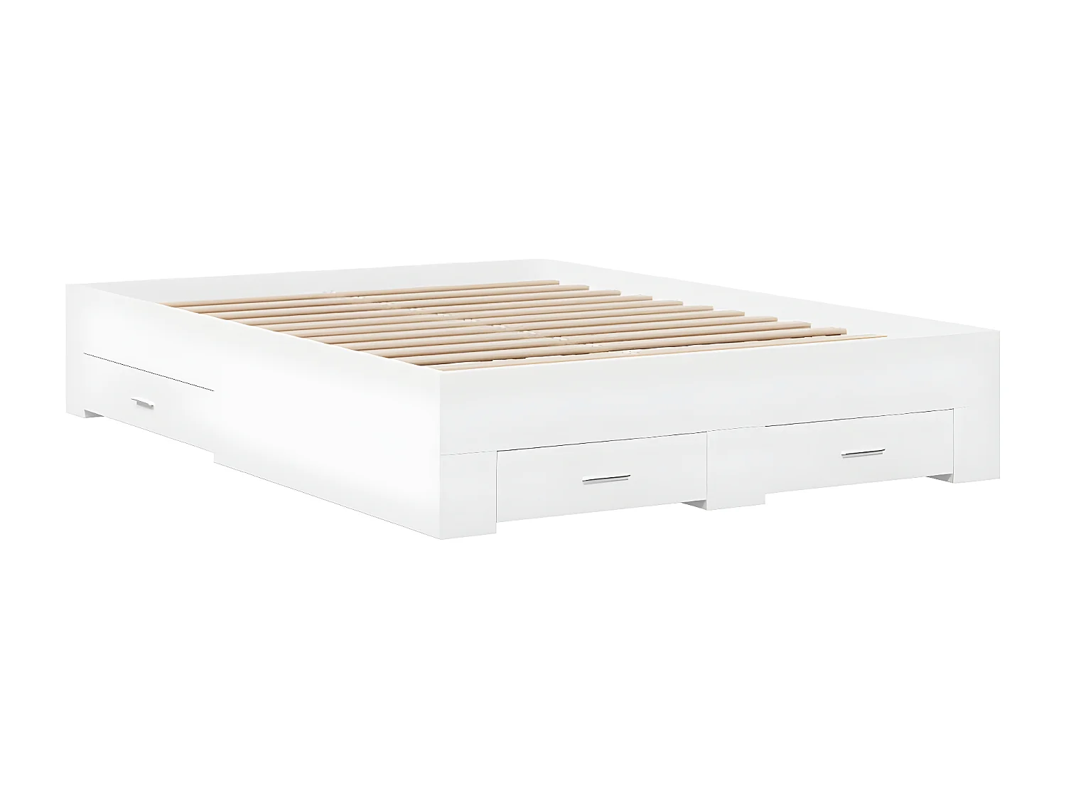 Cama con cajones madera de ingeniería blanco 135x190 cm