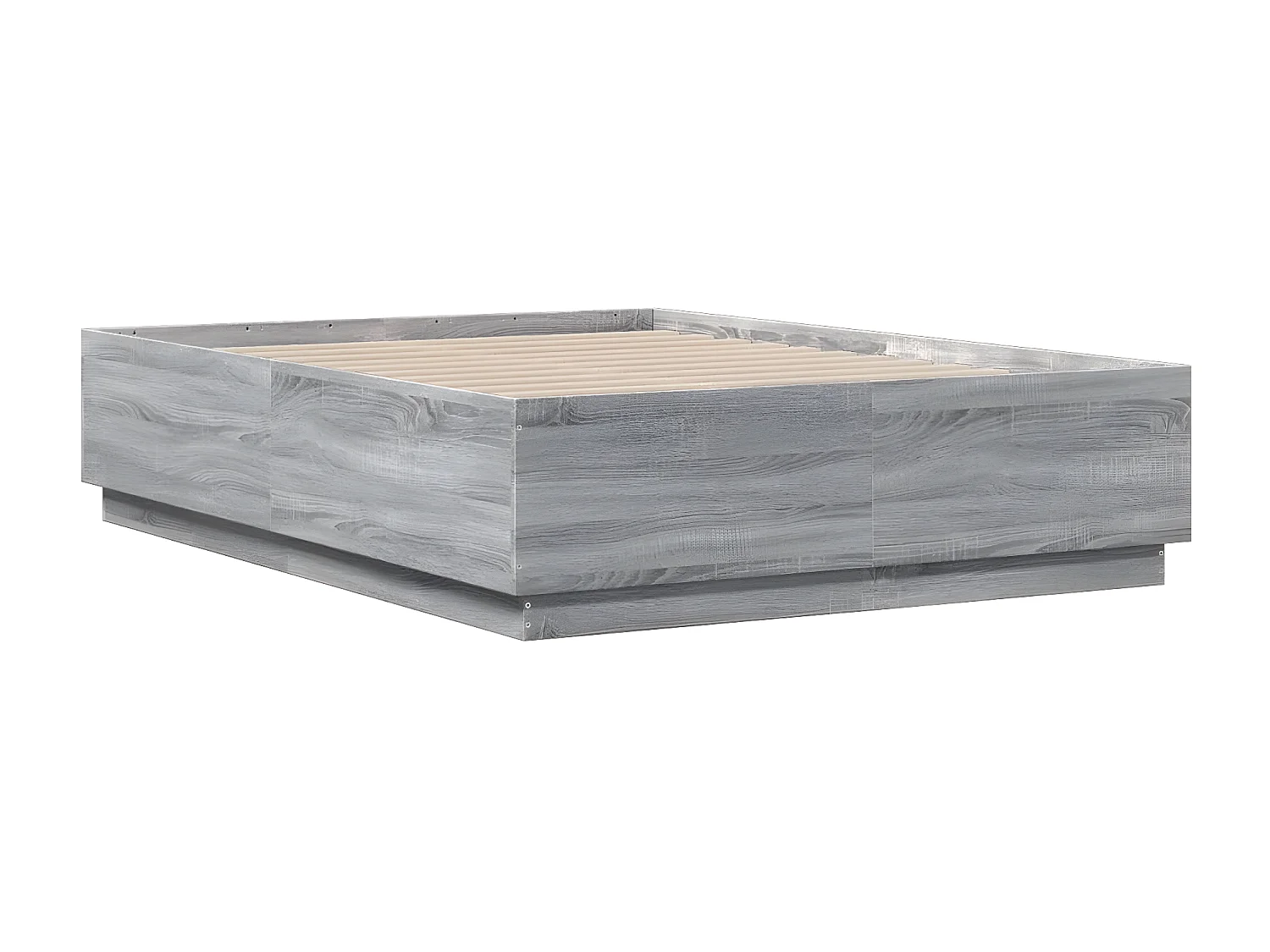 Estructura de cama madera de ingeniería gris Sonoma 140x190 cm
