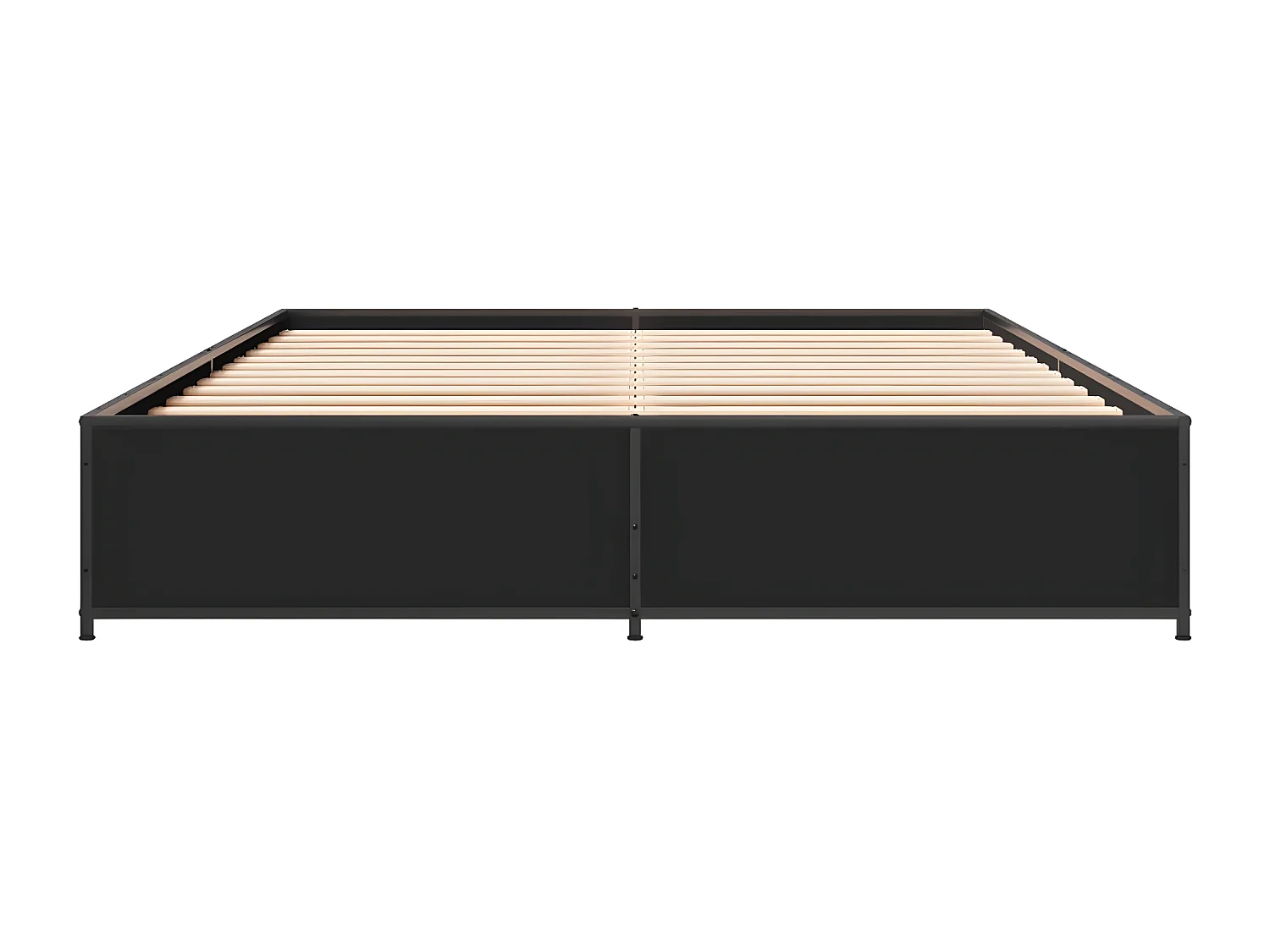Estructura de cama madera de ingeniería y metal negro 135x190cm
