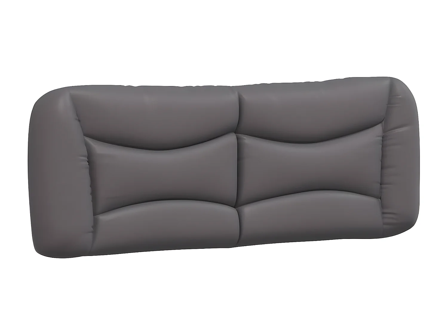 Estrutura de cama c/ luzes LED 140x200cm couro artificial cinza