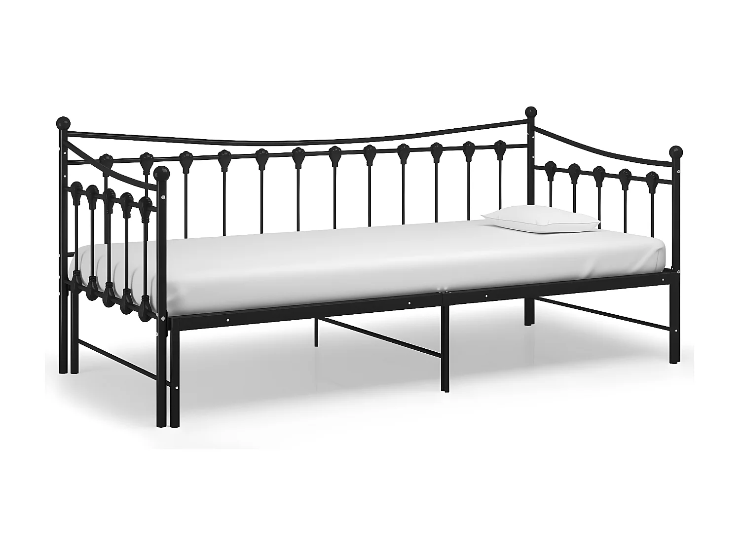 Estrutura sofá-cama de puxar 90x200 cm metal preto