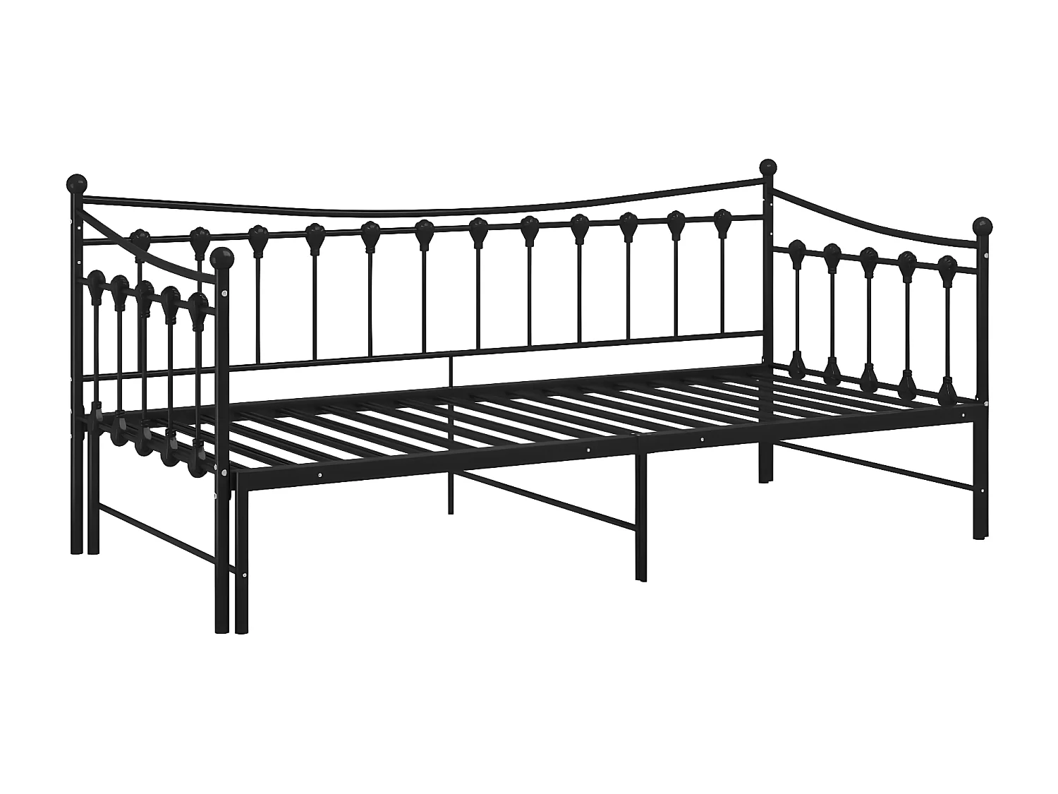 Estrutura sofá-cama de puxar 90x200 cm metal preto
