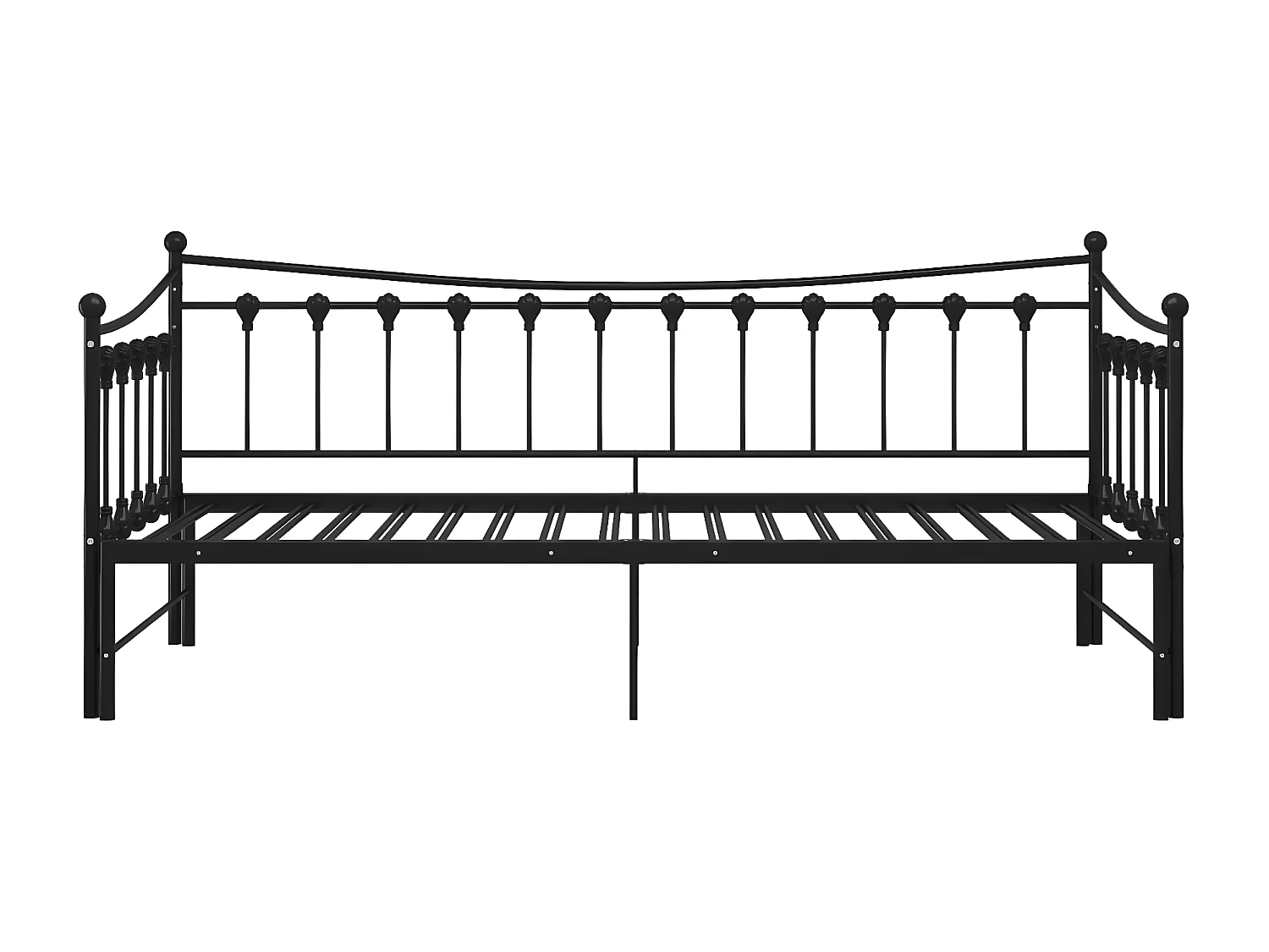 Estrutura sofá-cama de puxar 90x200 cm metal preto