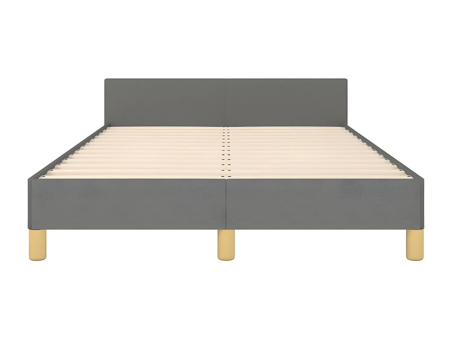 Cadre de lit avec tête de lit gris foncé 120x190 cm tissu