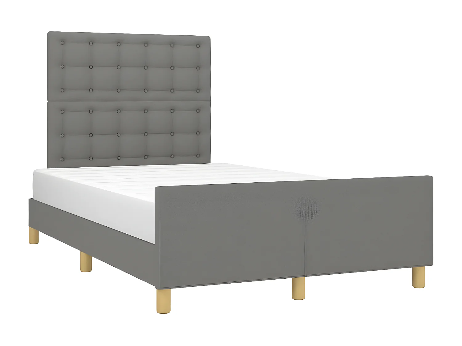 Estrutura de cama com cabeceira 120x190 cm tecido cinza-escuro