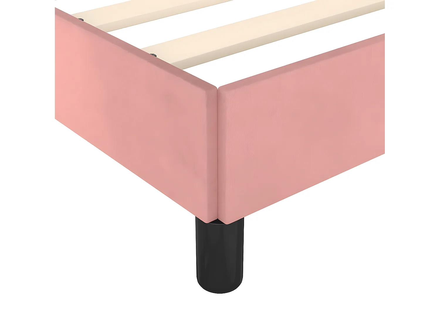 Cadre de lit avec tête de lit Rose 140x190 cm Velours