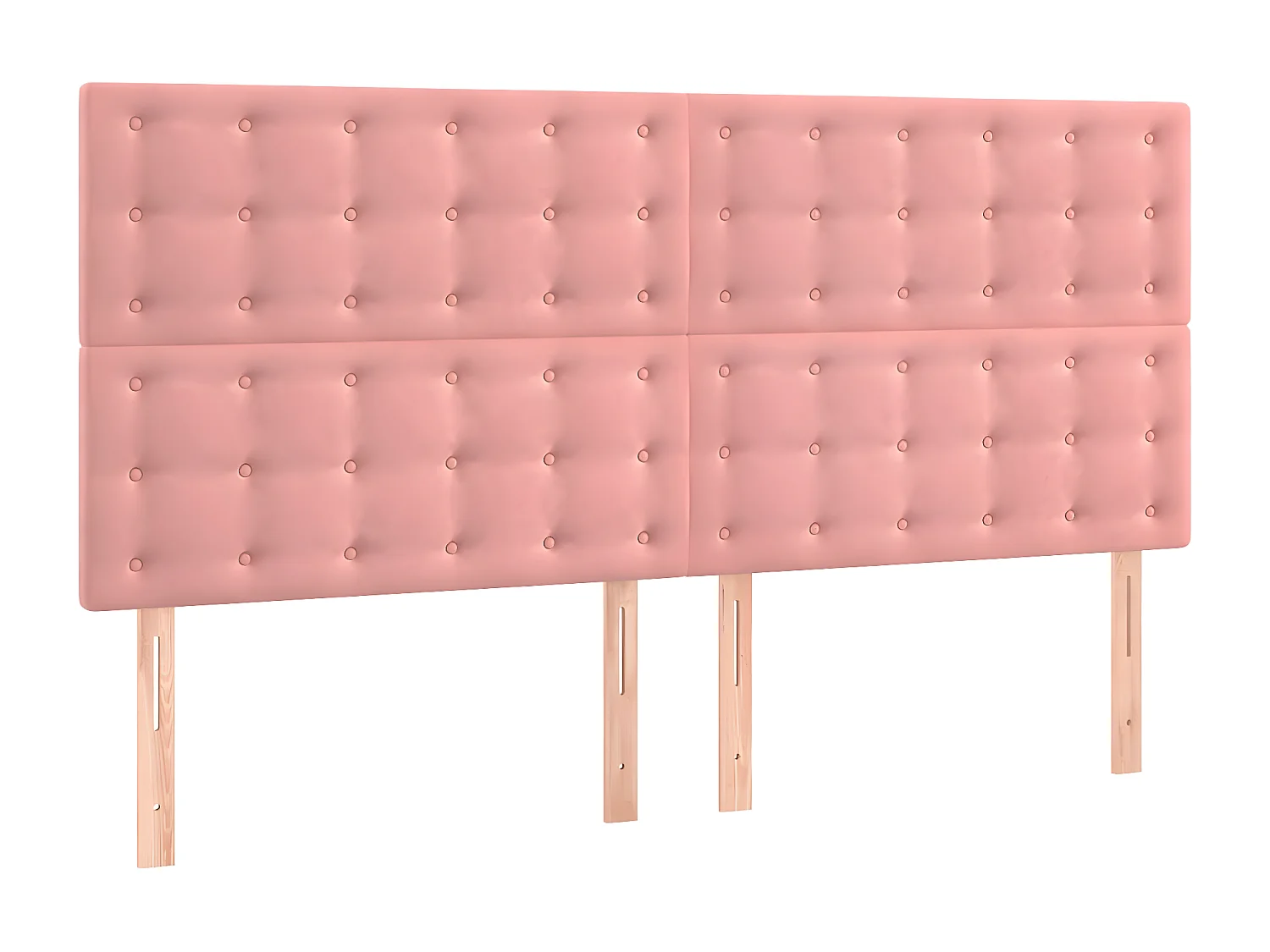 Estructura de cama con cabecero de terciopelo rosa 140x190 cm