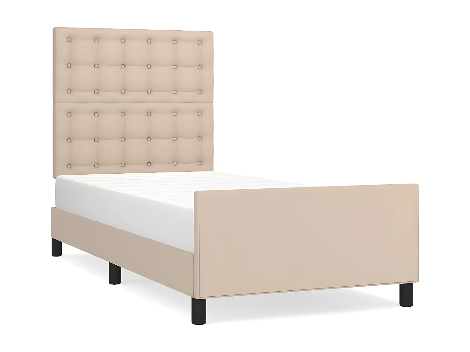 Cadre de lit avec tête de lit Cappuccino 90x200 cm Similicuir