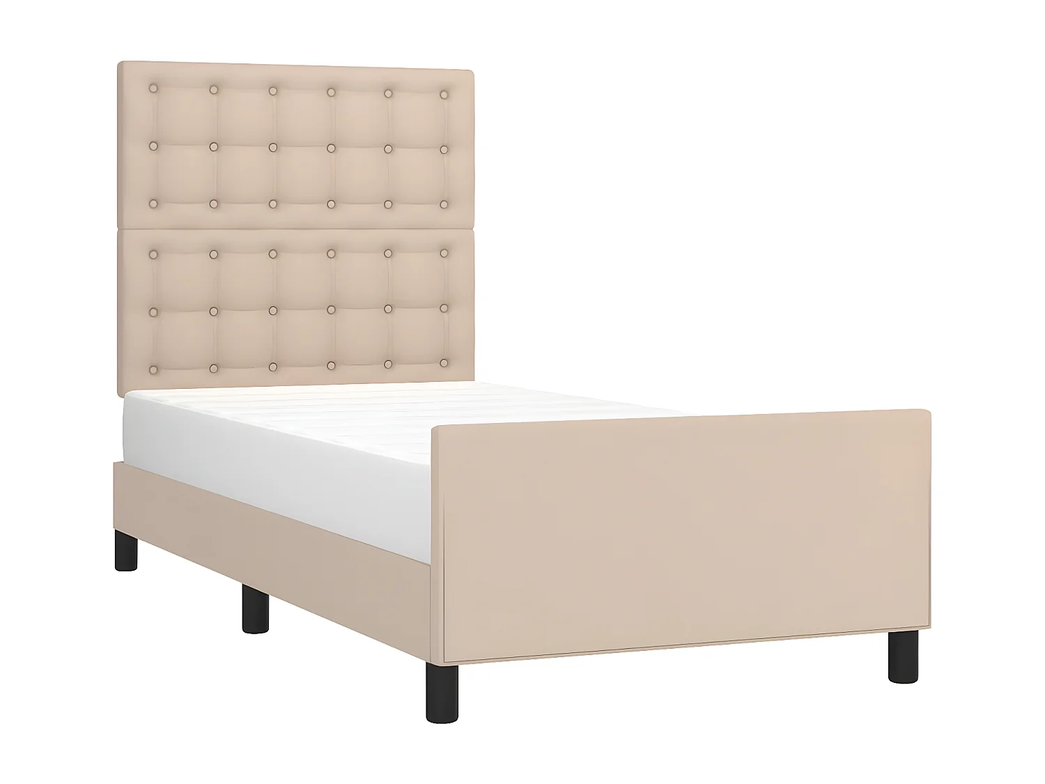 Cadre de lit avec tête de lit Cappuccino 90x200 cm Similicuir