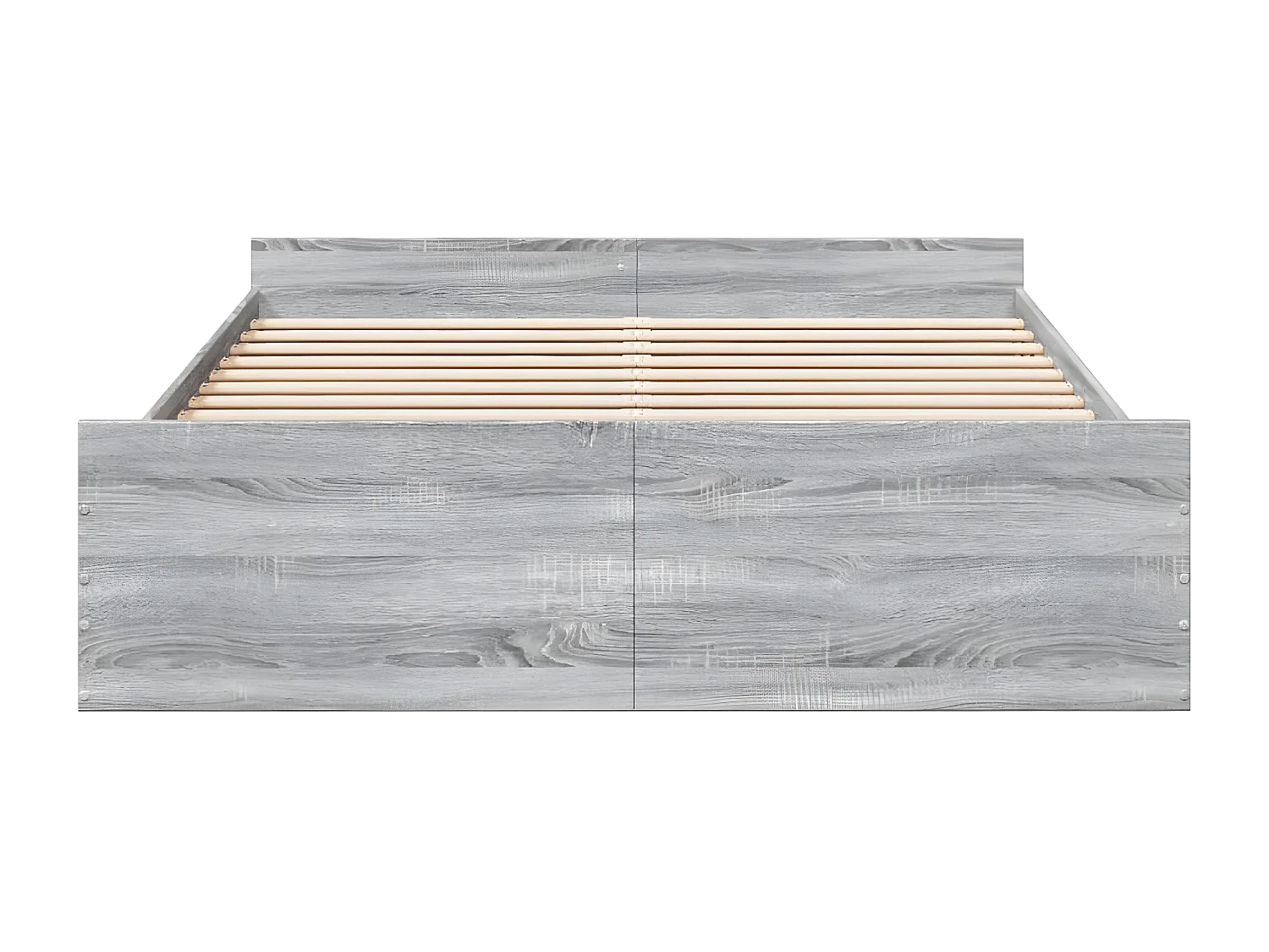 Cama con cajones madera ingeniería gris Sonoma 140x200 cm