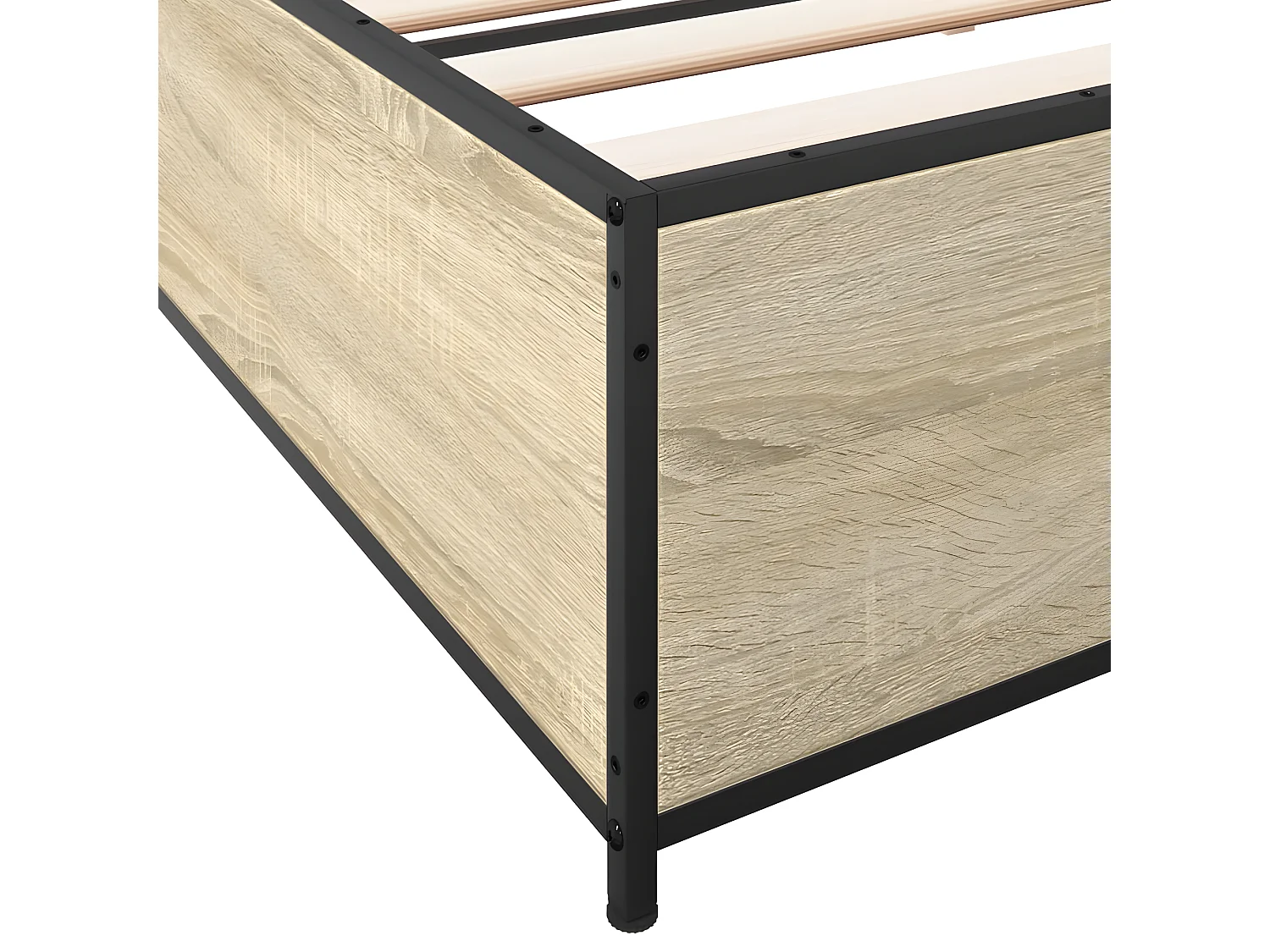 Cadre de lit chêne sonoma 180x200 cm bois d'ingénierie et métal