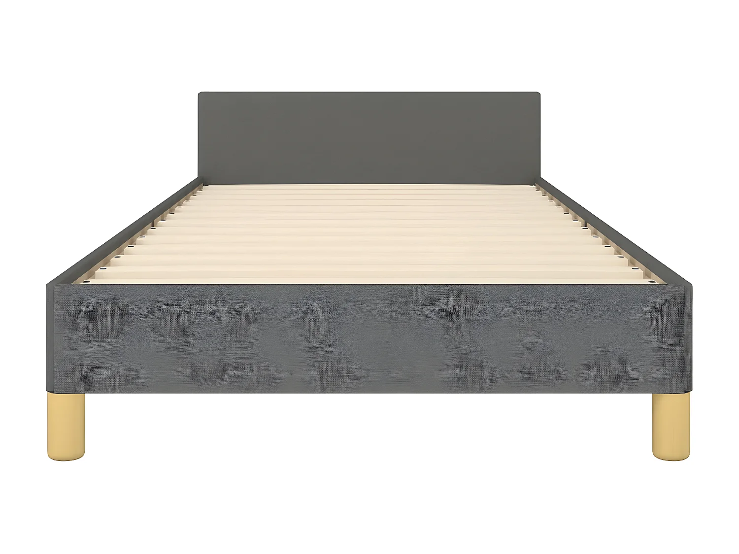 Estructura de cama con cabecero de tela gris oscuro 100x200 cm