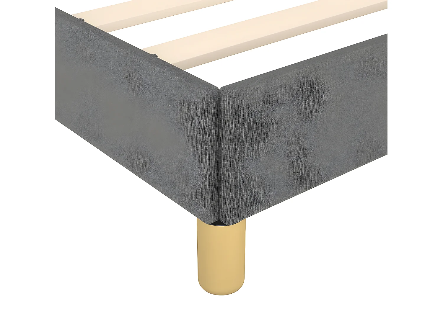 Estructura de cama con cabecero de tela gris oscuro 100x200 cm