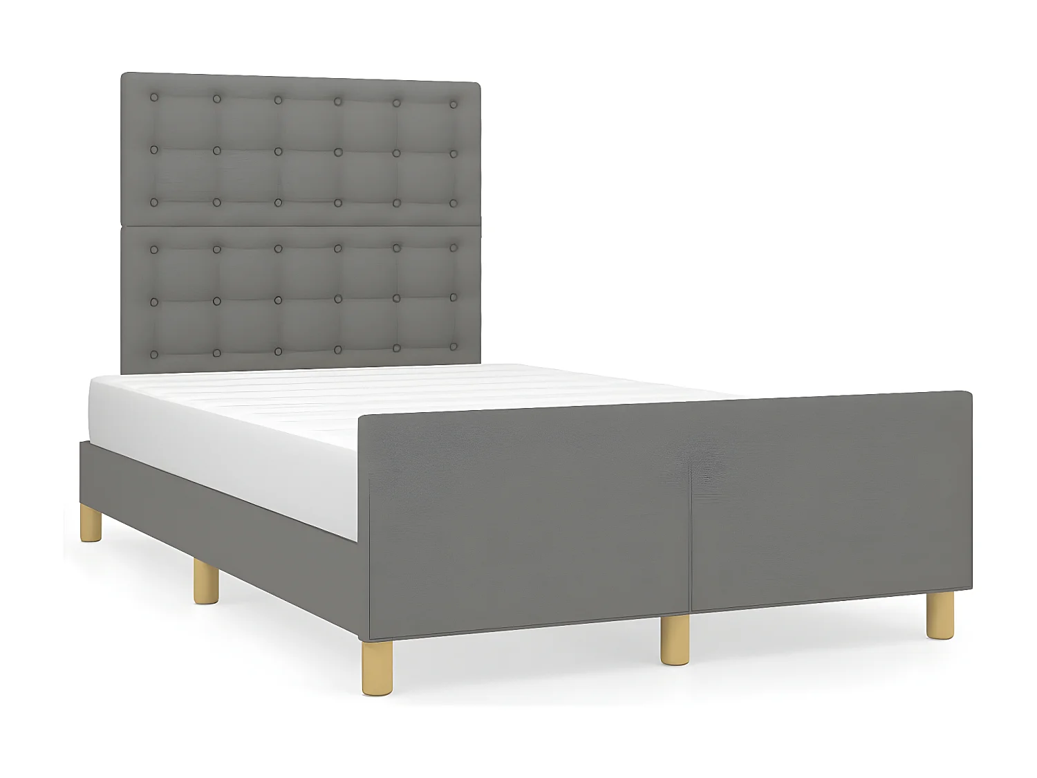 Estructura de cama con cabecero de tela gris oscuro 120x200 cm