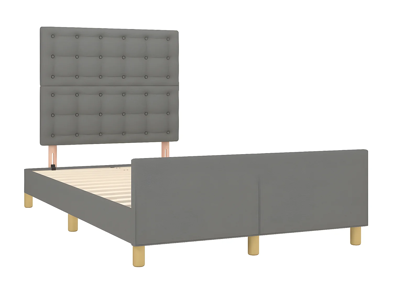 Estructura de cama con cabecero de tela gris oscuro 120x200 cm