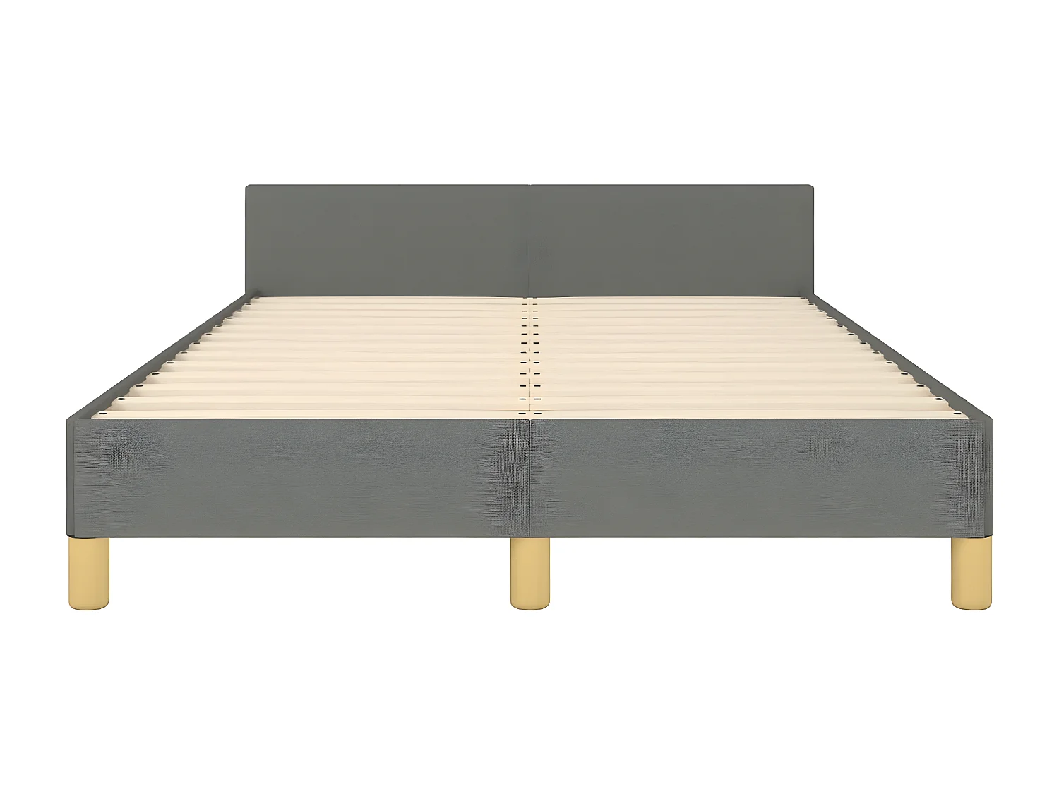 Estructura de cama con cabecero de tela gris oscuro 120x200 cm