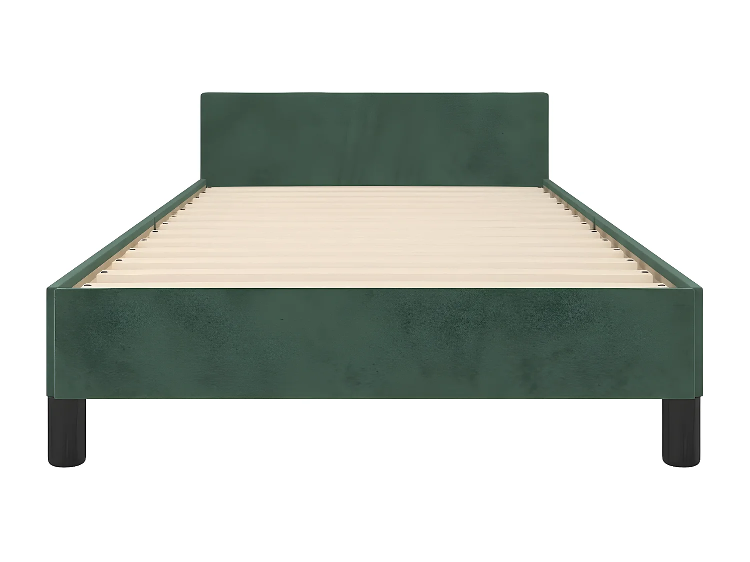 Estructura cama con cabecero terciopelo verde oscuro 90x190 cm